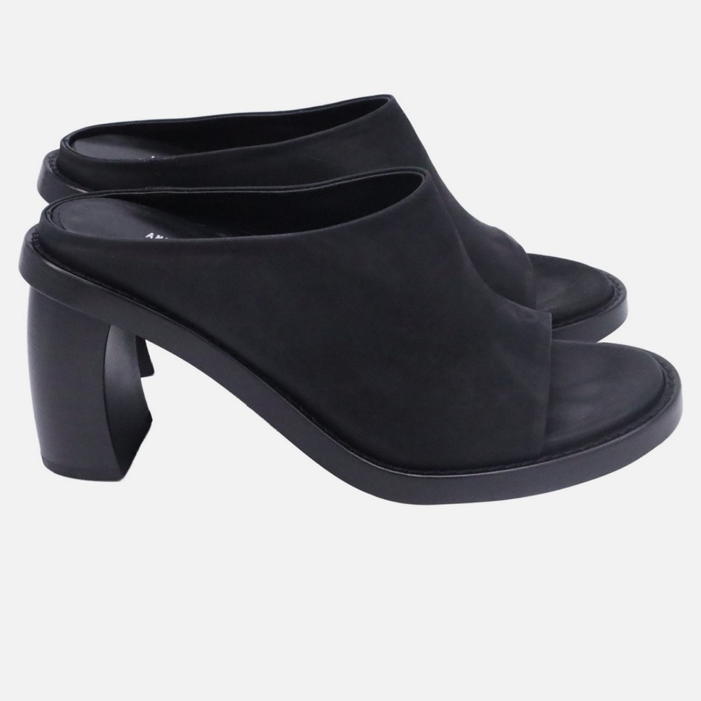 Ann Demeulemeester Clara Mule Sandal Heels - Black Leather Women’s Size 41